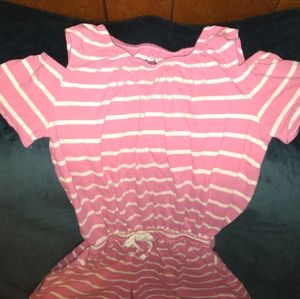 OshKosh pink and white striped romper